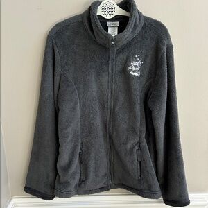 Disney Mickey Minnie Grey Fleece Jacket Size Large